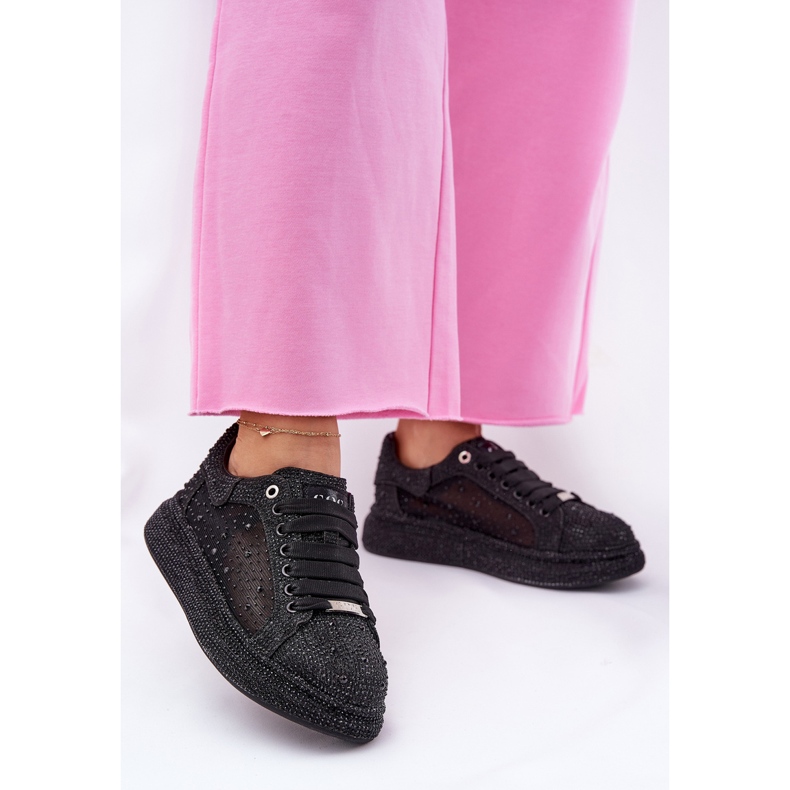 Dekorerade sneakers på Goe NN2N4021 Black Platform svart 2