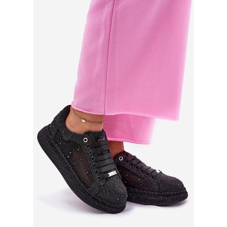 Dekorerade sneakers på Goe NN2N4021 Black Platform svart 1