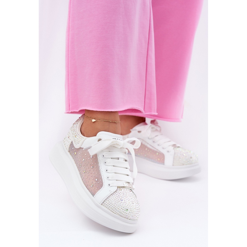 Dekorerade sneakers på Goe RR2N4003 Vit plattform 2