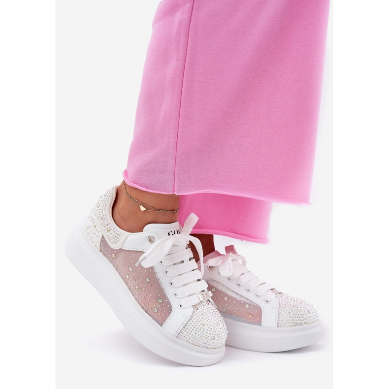 Dekorerade sneakers på Goe RR2N4003 Vit plattform 1
