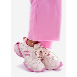 Kvinnor läder sneakers goe rr2n4038 rosa 1