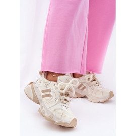 Kvinnor läder sneakers goe rr2n4037 beige 2