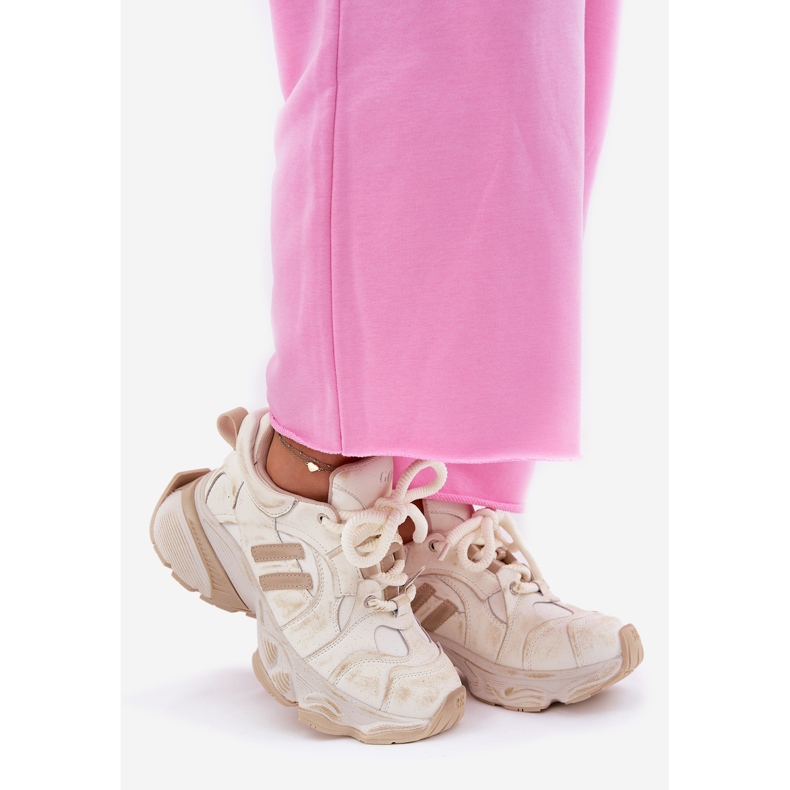 Kvinnor läder sneakers goe rr2n4037 beige 1