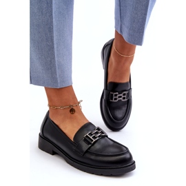 S.Barski Kvinnors eko-lädermockasiner med en prydnad av S. barski HY372 svart 2