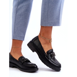 S.Barski Kvinnors eko-lädermockasiner med en prydnad av S. barski HY372 svart 3