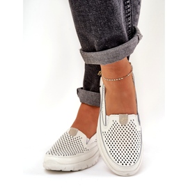 Evento Light Leather OpenWork Loafers 24pb18-6870 White vit 2