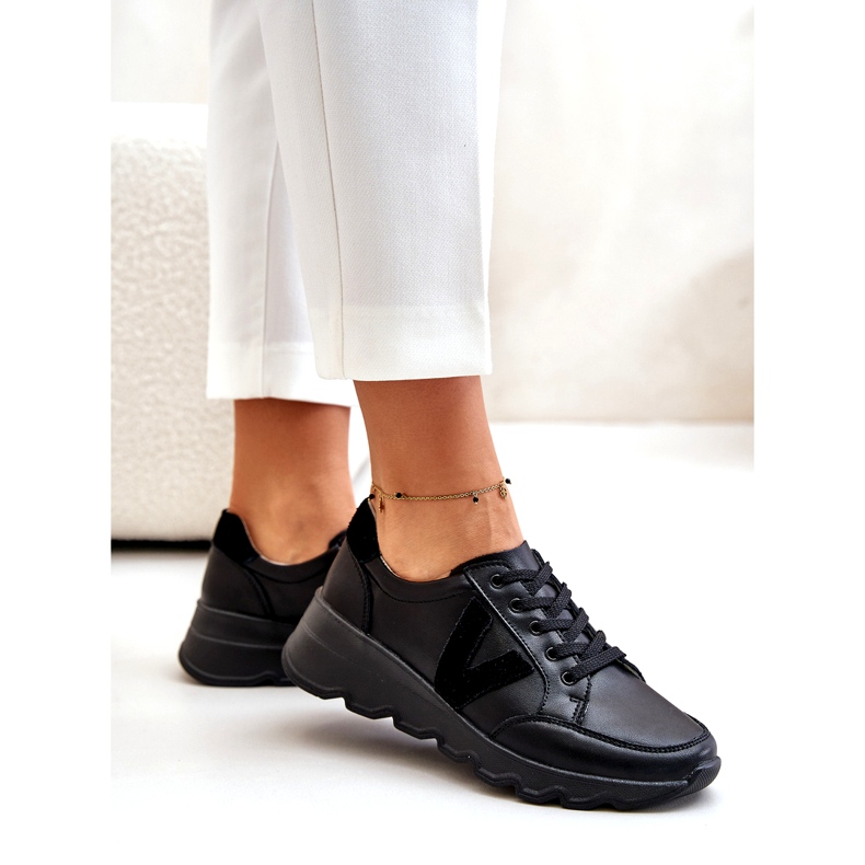 Vinceza 7918 Damsportskor i läder Svart 2