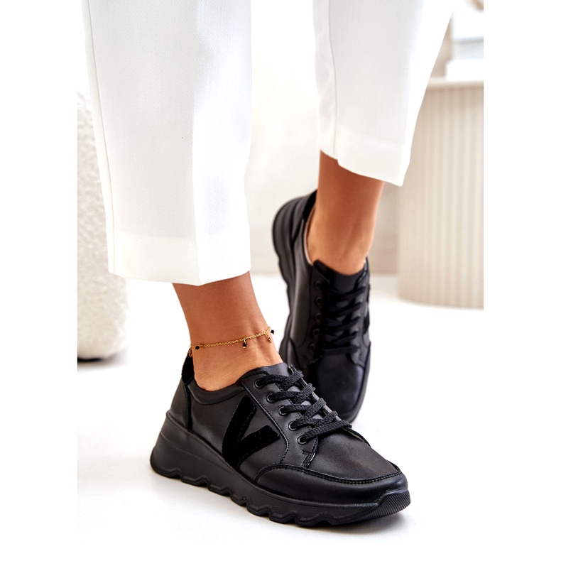 Vinceza 7918 Damsportskor i läder Svart 1