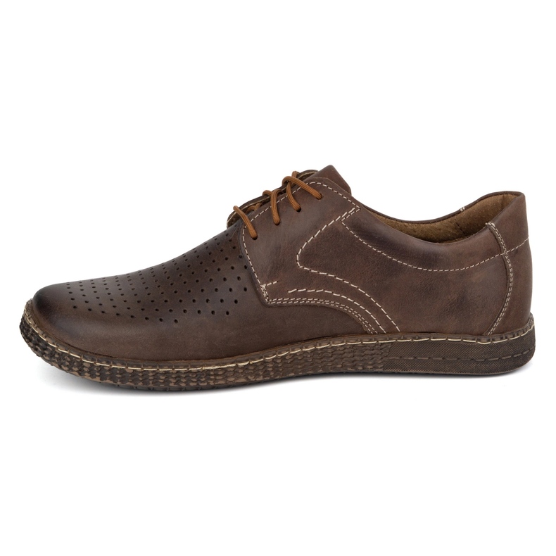 KOMODO Herrläderskor avslappnad 933/l/2 Brown brun 1