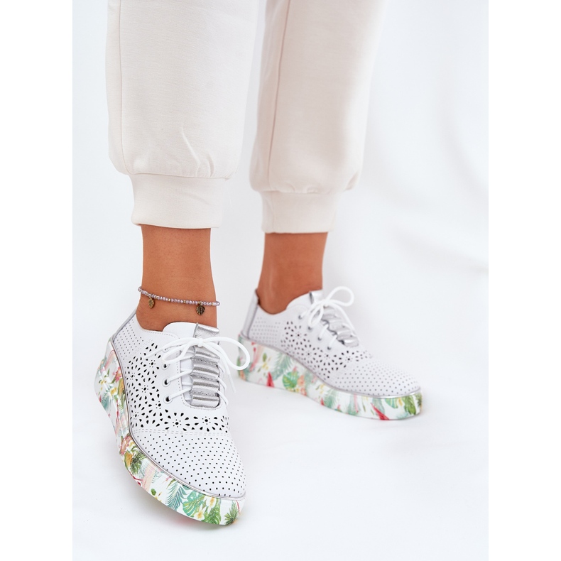 Kvinnors läderskor Artiker 56C1799 Vit och silver 2