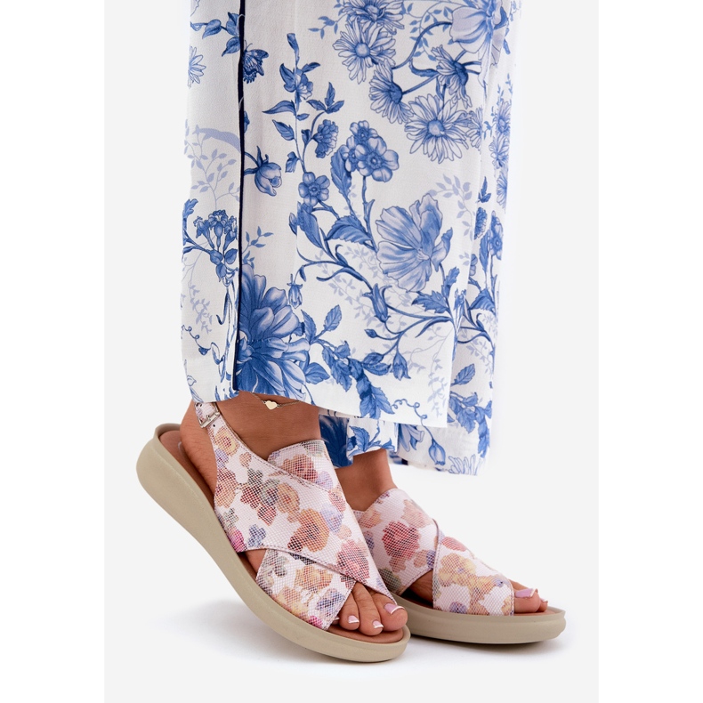 Jezzi Kvinnors sandaler med ekläder med blommor multicolor mångfärgad 1
