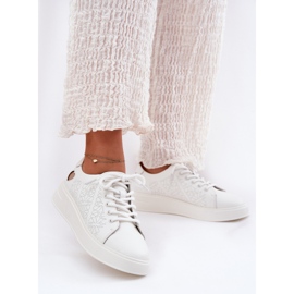 Kvinnors lädersneakers på Vinceza 88018 White Platform vit 2