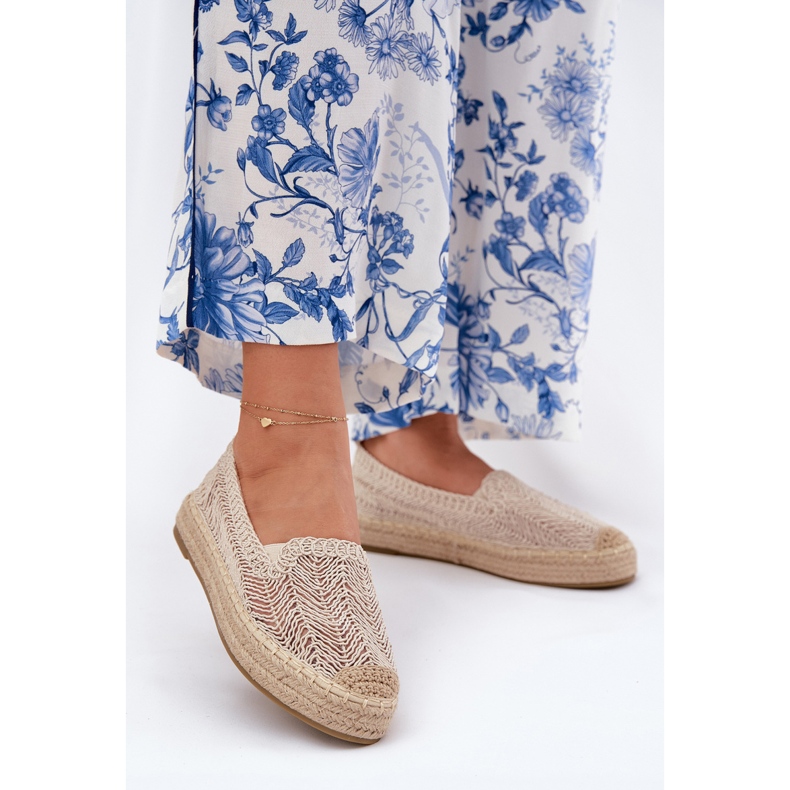 Kvinnors espadrilles på Vinceza 17392 Beige -plattformen 2