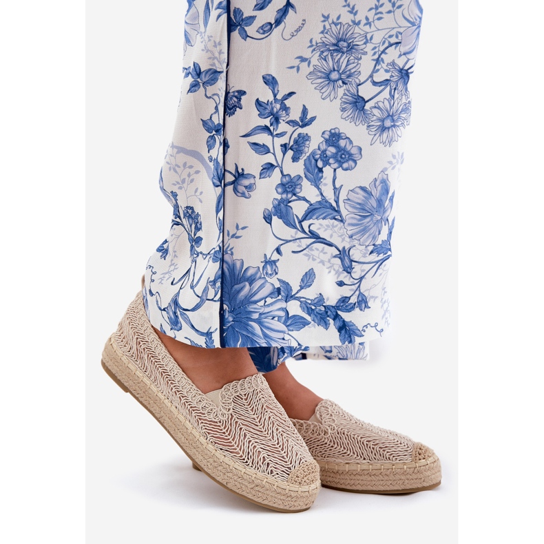 Kvinnors espadrilles på Vinceza 17392 Beige -plattformen 1