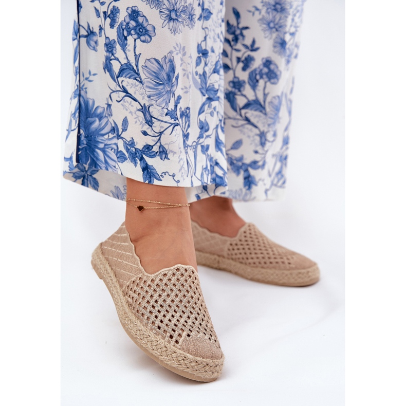 Kvinnors espadrilles med Vinceza 13625 Beige flätor 2