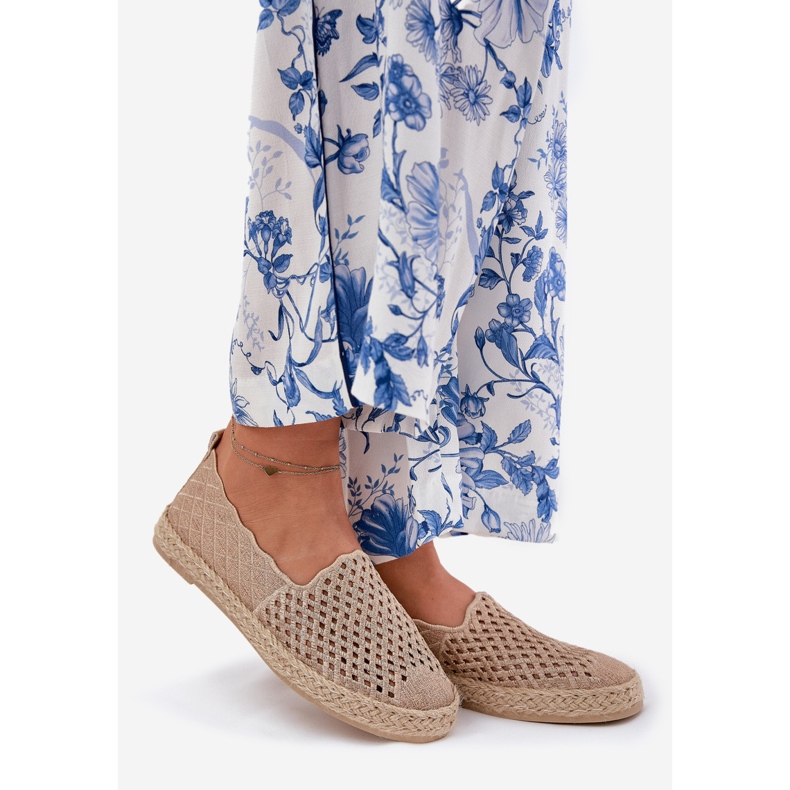 Kvinnors espadrilles med Vinceza 13625 Beige flätor 1