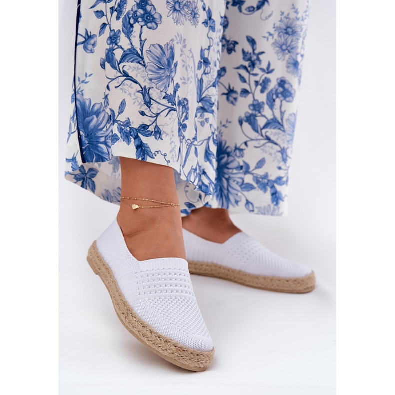 Kvinnors espadrilles med Vinceza Braid 13624 White vit 2
