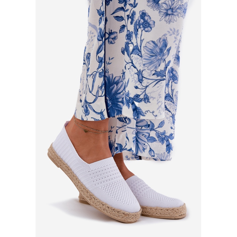 Kvinnors espadrilles med Vinceza Braid 13624 White vit 1