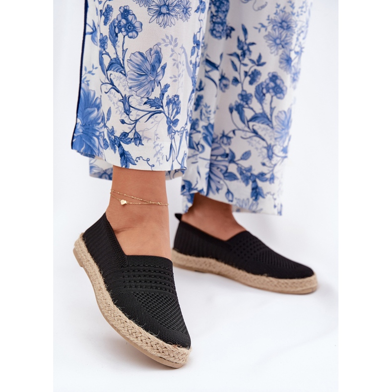 Kvinnors espadrilles med Vinceza Braid 13624 svart 2