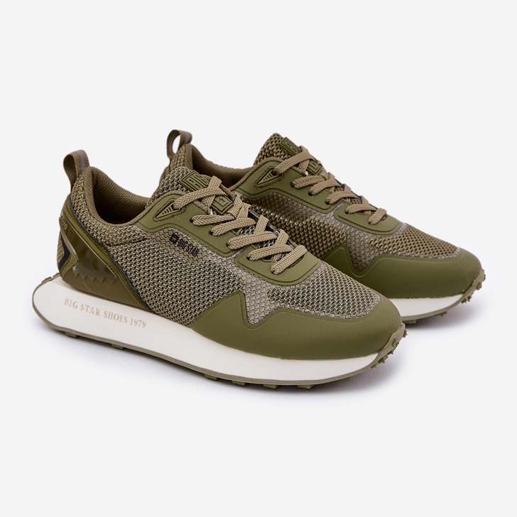 Mäns sneakers på Big Star RR174360 Hi-Polish System Platform grön 1