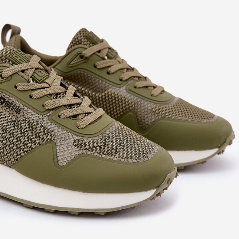 Mäns sneakers på Big Star RR174360 Hi-Polish System Platform grön 2