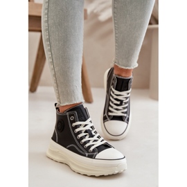 Kvinnors sneakers på plattformen Big Star OO274063 Black Platform svart 1