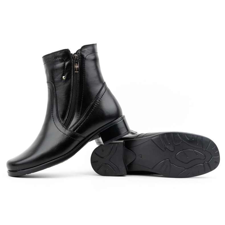 Olivier Kvinnors läderisolerade stövlar med två dragkedjor 310BB, svarta 3