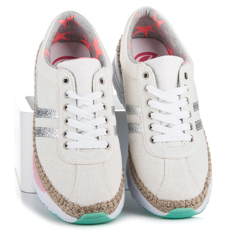 Kylie Sneakers med snörning, espadrillor brun grå 1