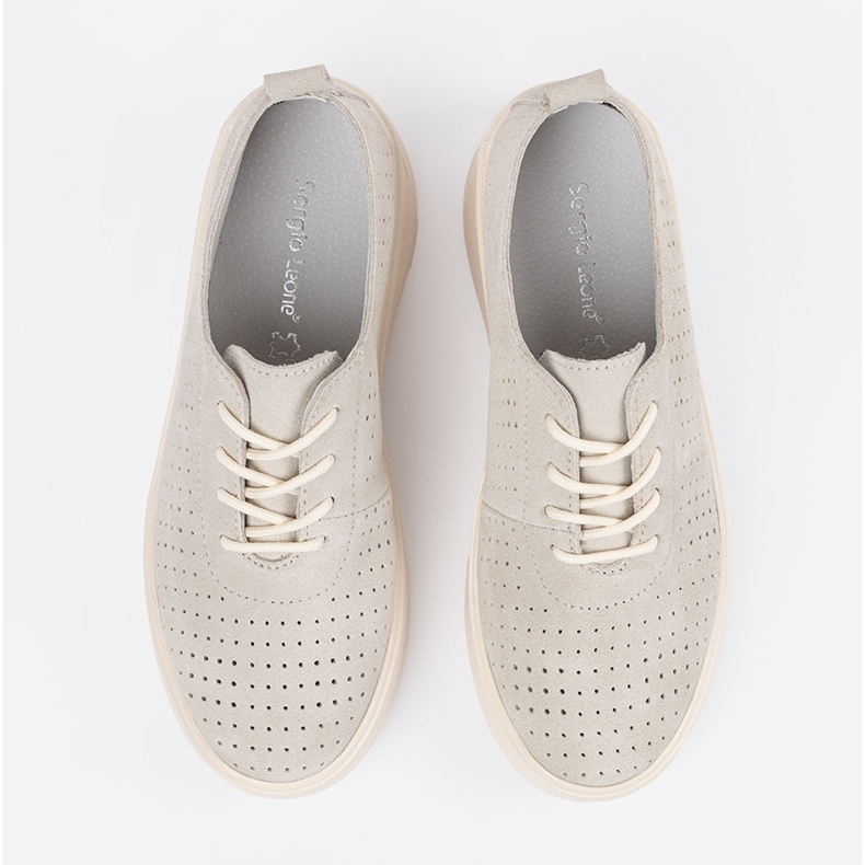 Sergio Leone Openwork Läderskor beige 1