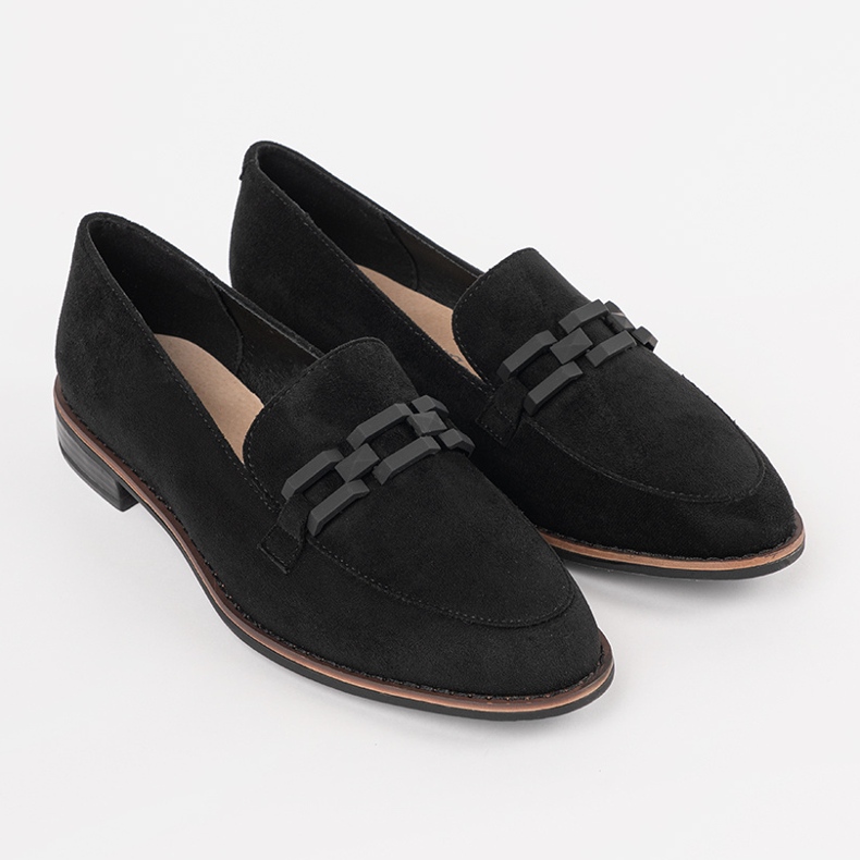 Sergio Leone Black Moccasins med en svart kedja 1