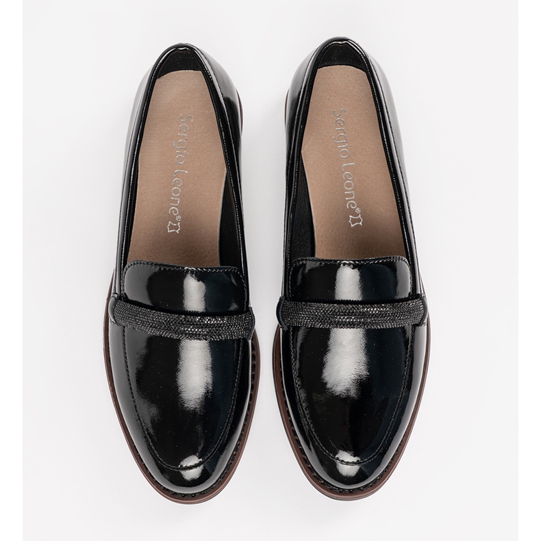 Mockasiner med Sergio Leone svart läderinsats 2