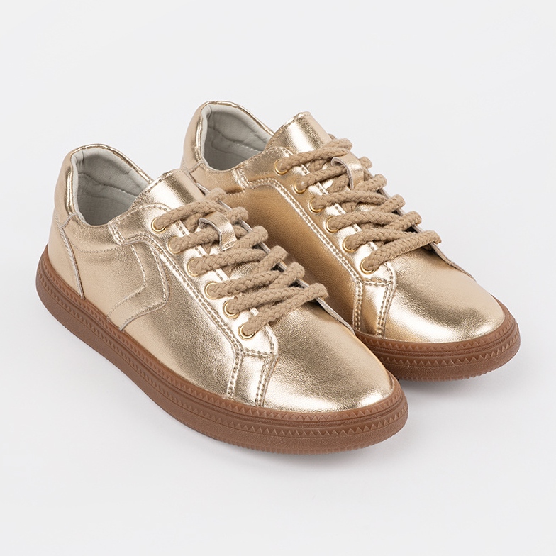 Golden Sneakers Women's Leather Sergio Leone gyllene 1