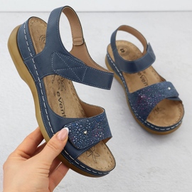 Evento Kvinnors sandaler för kardborrhändelse 8988 blå 1