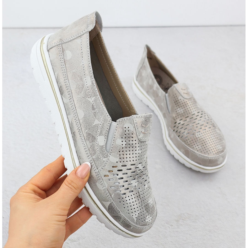 Evento Women's Leather Shoes Openwork Golden Event 1653 gyllene 1