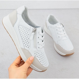 OpenWork Leather Sneakers på White Artiker 56C1673 Slider vit 1