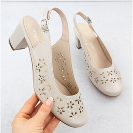 Kvinnors sandaler fulla av OpenWork Beige Sergio Leone SK179 1