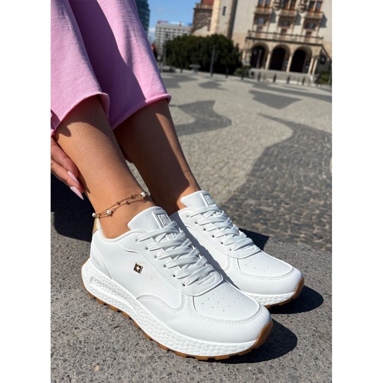 Lätt kvinnors sportskor Big Star RR274629 Hi-Polish White System vit 2