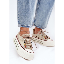 Kvinnors sneakers på plattformen goe rr2n4105 beige 2