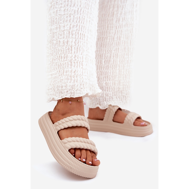 S.Barski Lätt skumflip flops på plattformen S. Barski ZK51-001 Beige 1