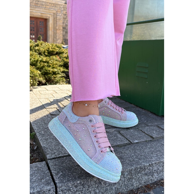 Dekorerade sneakers på Goe RR2N4009 Multikolor -plattformen rosa 2