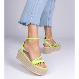 Espadrille gröna sandaler på plattformen 2
