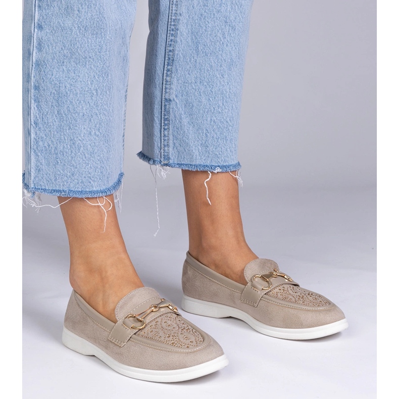 Krämiga mockasiner från Ekozamsz med zirkoner 1