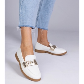 Vita ekosse -mockasiner med zirkoner 1