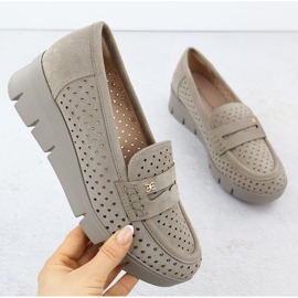 Kvinnors mockasiner för en OpenWork Wedge Khaki Potocki 12608 beige 1