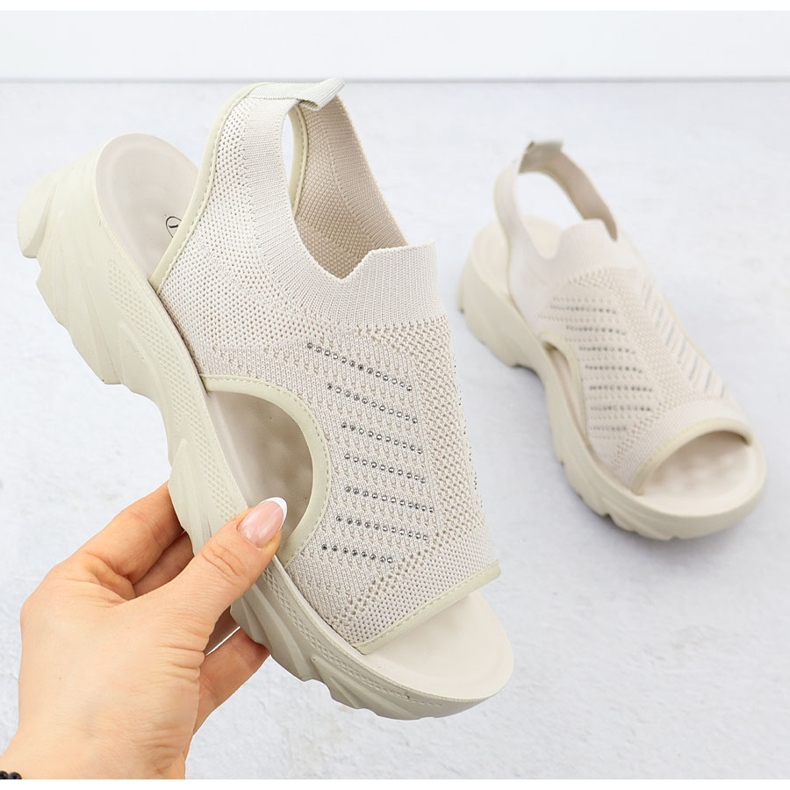 Kvinnors sandaler byggda -in beige potocki till90302 1