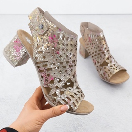 Kvinnors sandaler uppbyggda OpenWork Rieker 64780-90 mångfärgad 1