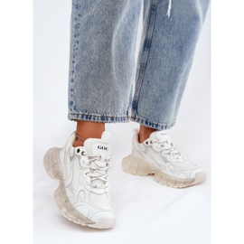 Kvinnor läder sneakers goe rr2n4083 beige 2