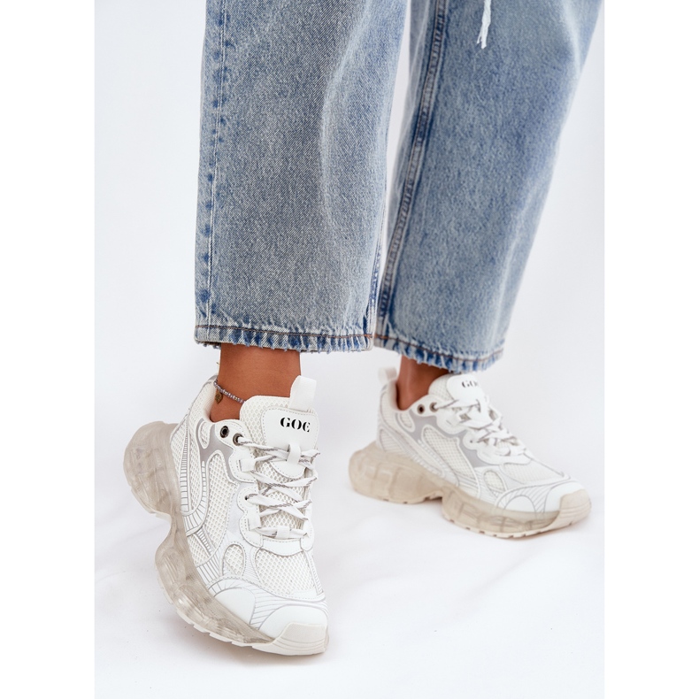 Kvinnor läder sneakers goe rr2n4083 beige 2