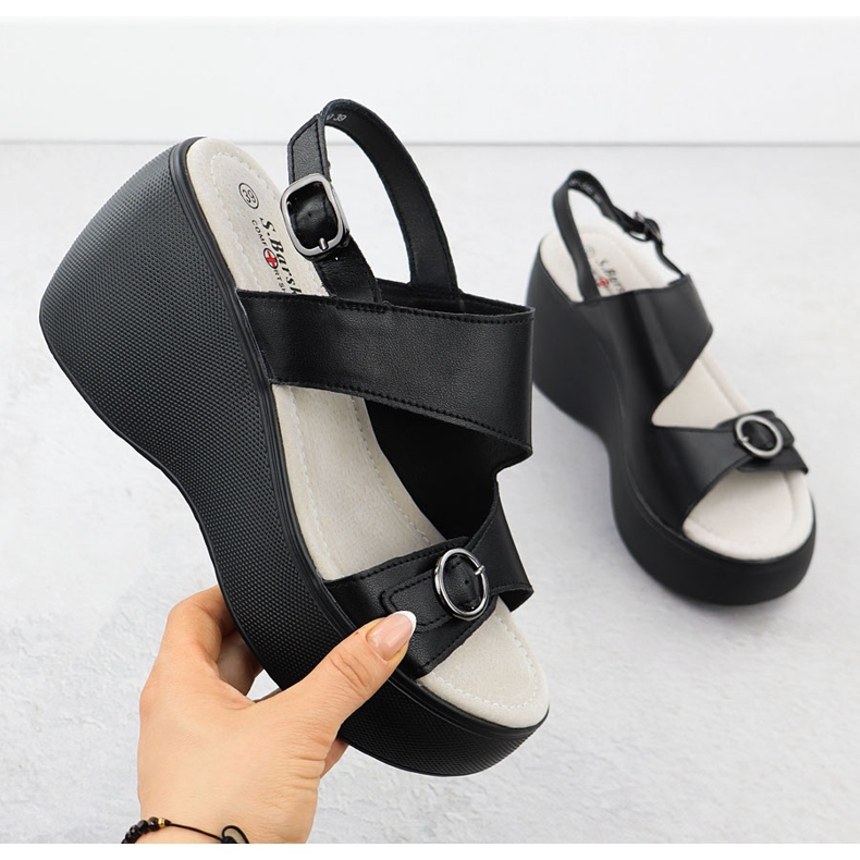 S.Barski Läderkilsandaler Black S. Barski LR51-540 svart 1