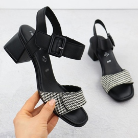 Kvinnans sandaler remonte svart 1